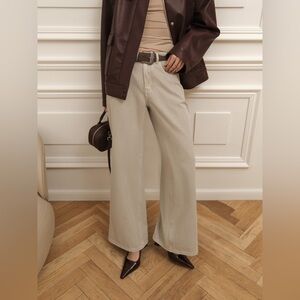 $115 NWT LICHI HIGH RISE WESTERN FLARE JEANS, BEIGE